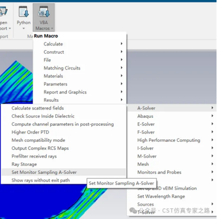 cst仿真软件如何在使用a求解器时设置电磁场监视器