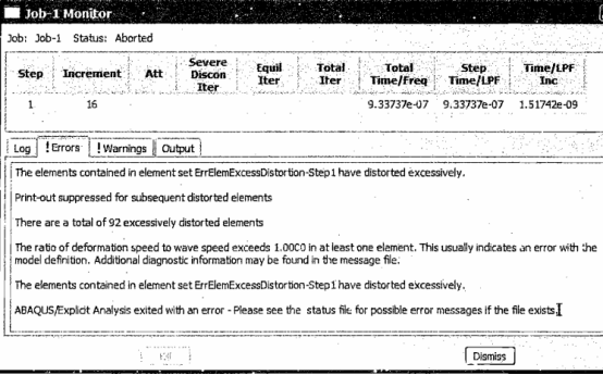 提交abaqus/explicit分析作业时出现的错误信息