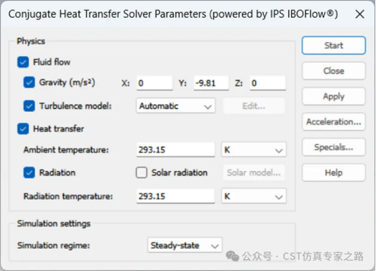 cht solver 求解器设置