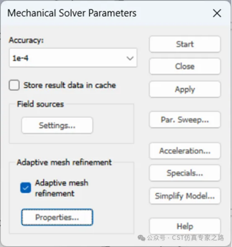 mechanical solver求解器设置